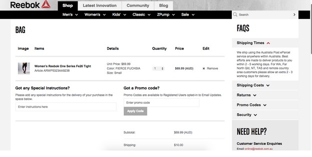 Reebok online coupons